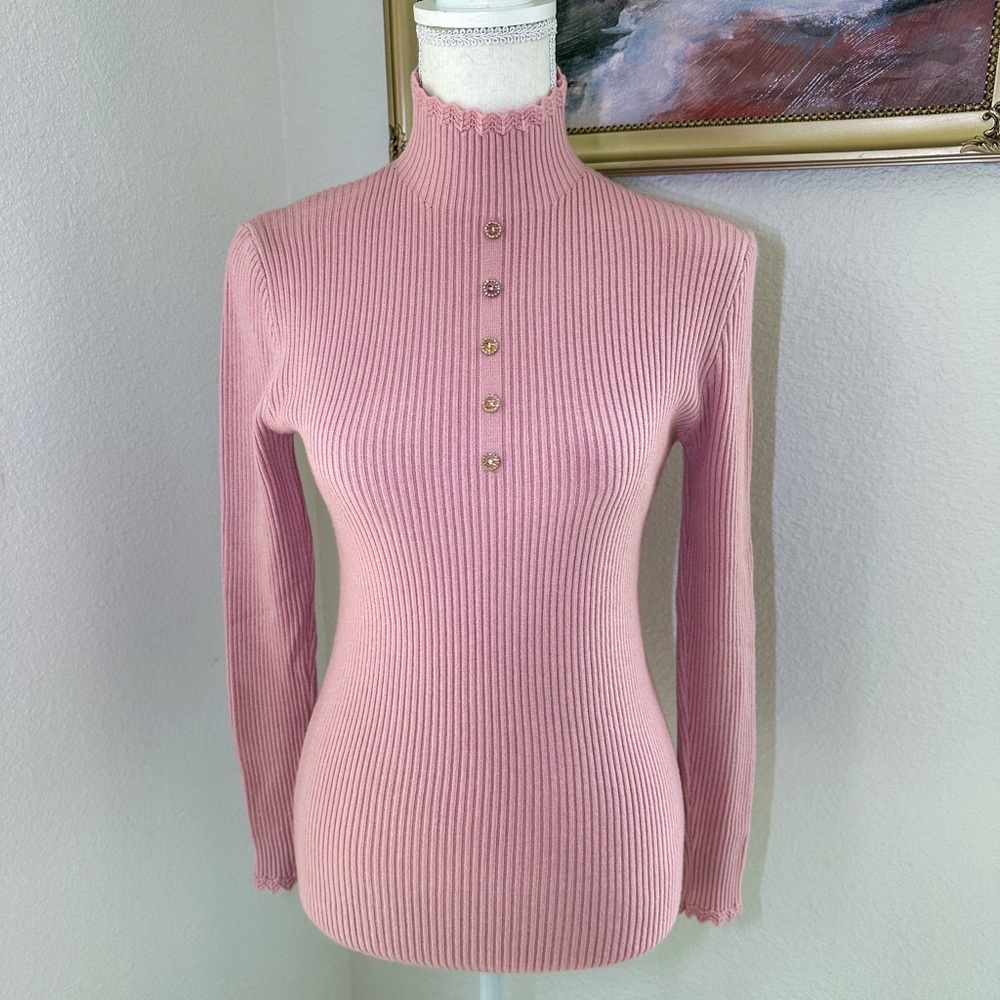 Cashmere Sweater 100% Cashmere Mock Neck Sweater S/M